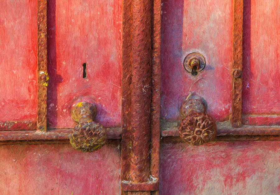 Rustic Door of Portugal Painting by David Letts