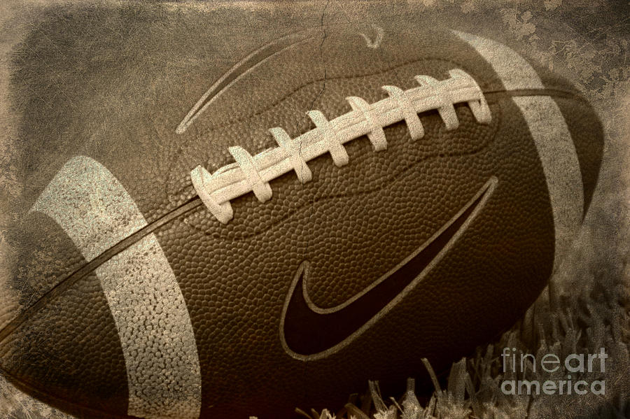 Football Photograph - Rustic Football by Amy Steeples