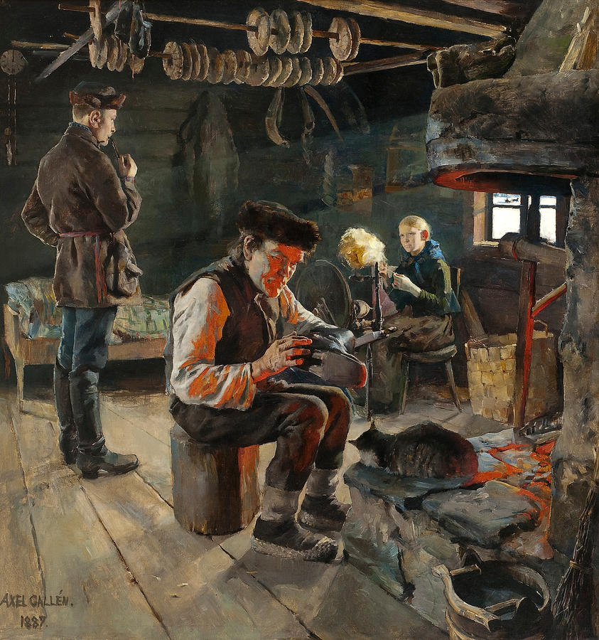 Rustic Life Painting by Akseli Gallen-Kallela