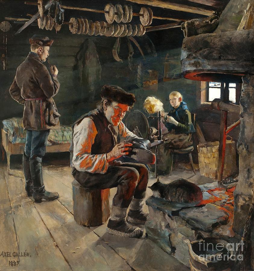 Akseli Gallen-kallela Painting - Rustic Life by Celestial Images