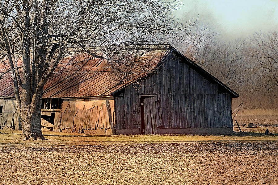 Barn Photograph - Rustic Midwest Barn by Theresa Campbell
