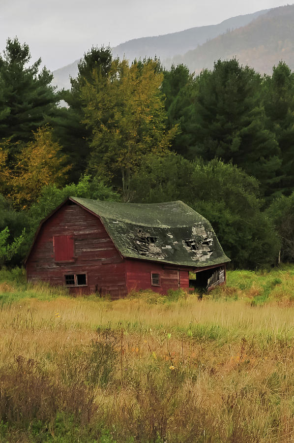 Rustic Red Barn Keene Valley NY V Photograph by Terry DeLuco