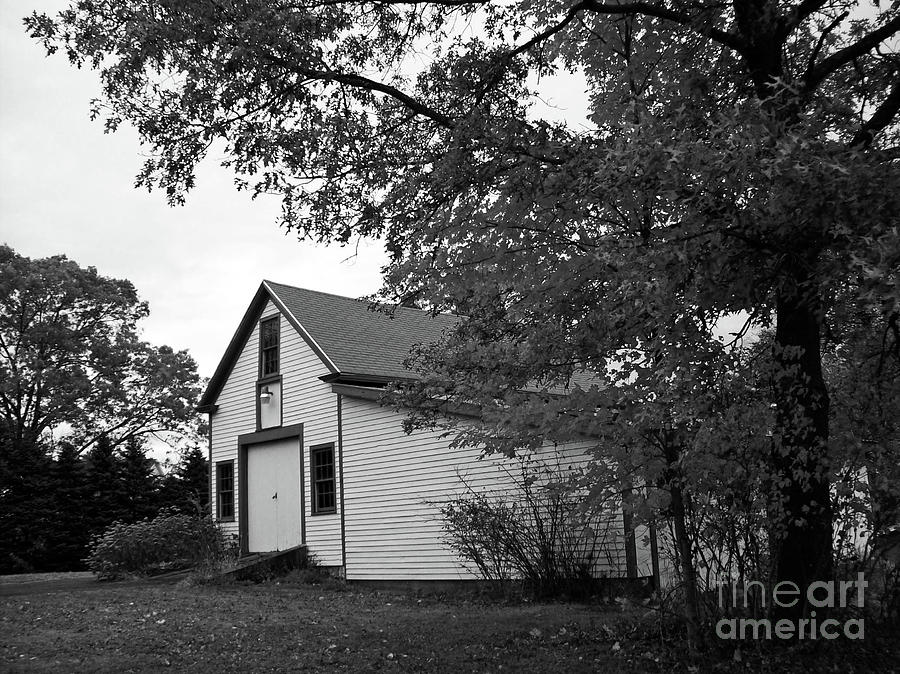 Fall Photograph - Rustic Scene in Black and White by Mary Ann Weger
