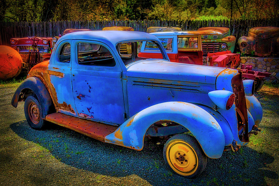 Rusting Blue Car Photograph by Garry Gay