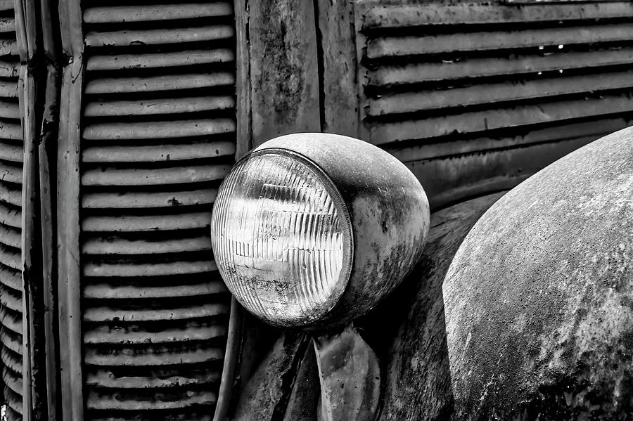 Rusting Old Dodge In Black And White Photograph by Garry Gay