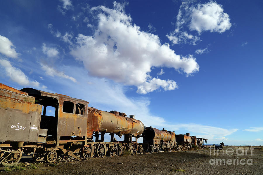 Rusting Steam Trains in the Desert Bolivia Photograph by James Brunker