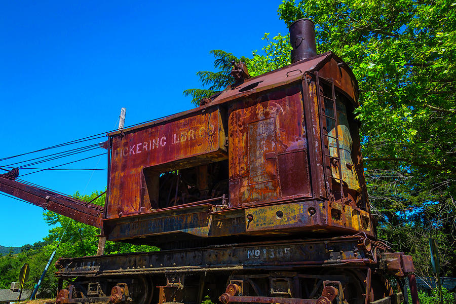 Car Photograph - Rusting Train Crane by Garry Gay