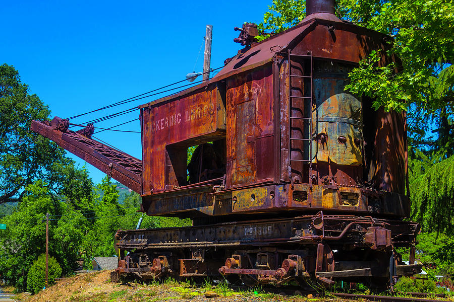 Car Photograph - Rusting Train Crane Jamestown by Garry Gay