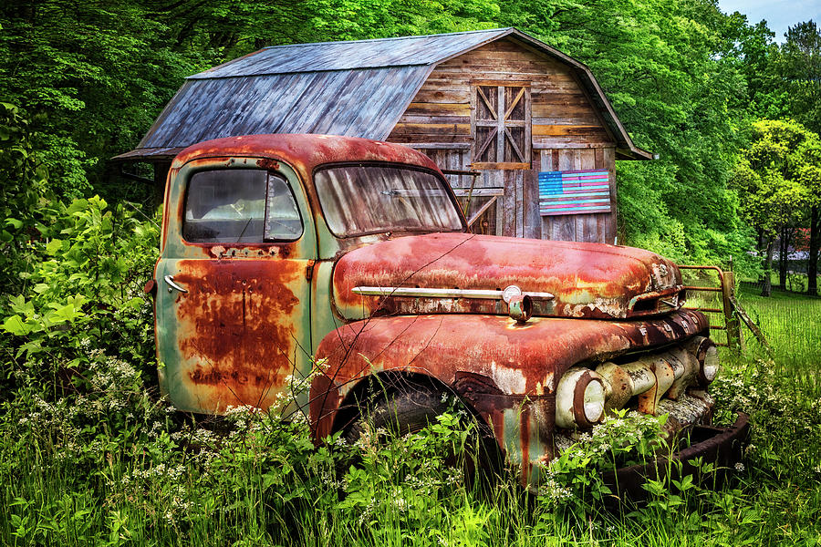 Rusty American Ford  Photograph by Debra and Dave Vanderlaan