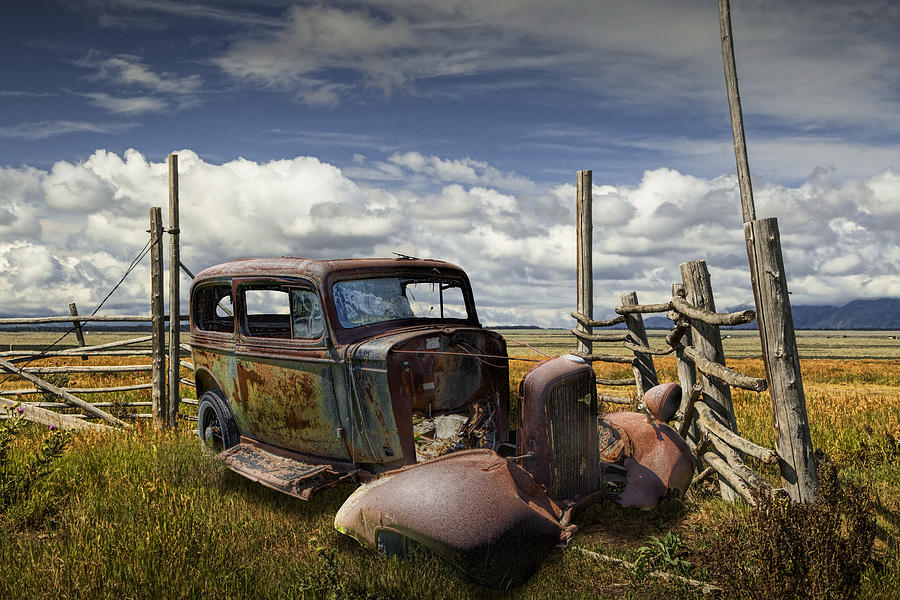 Rusty Auto Wreck out West Photograph by Randall Nyhof | Fine Art America