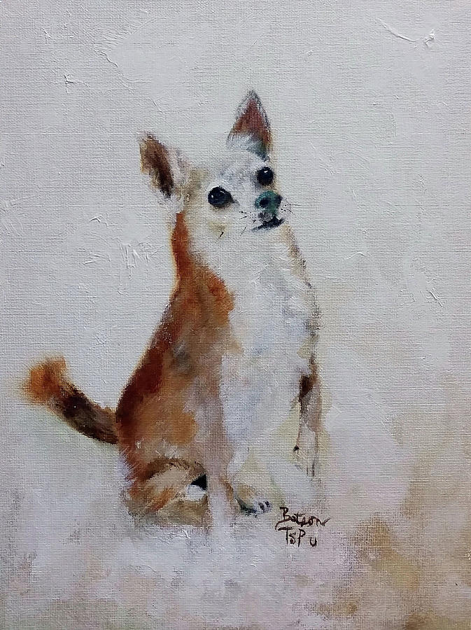 Rusty Being A Good Boy Painting by Barbie Batson