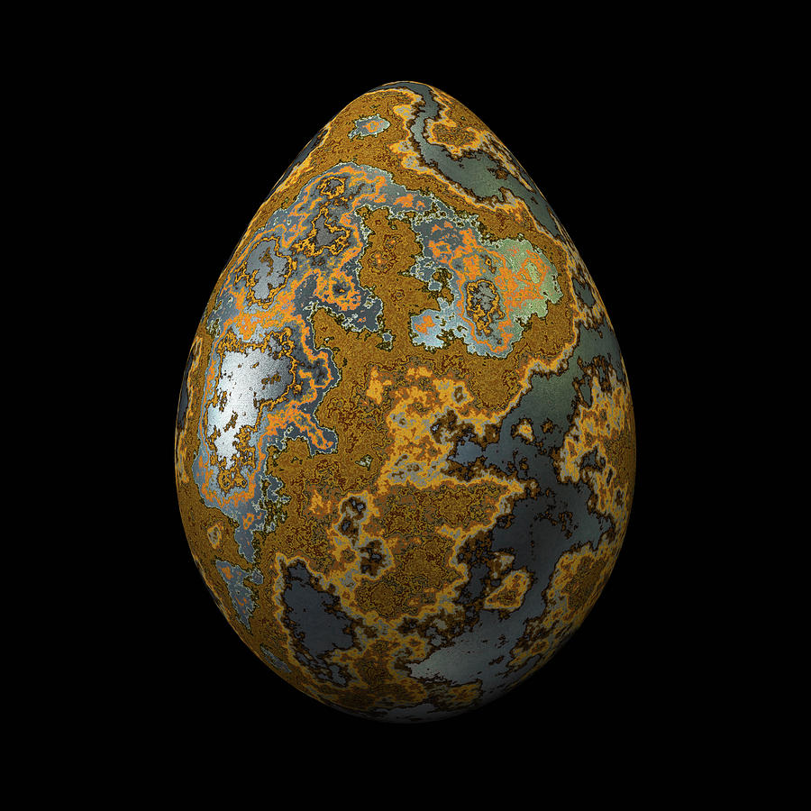 Rusty Blue Steel Egg Digital Art by Hakon Soreide
