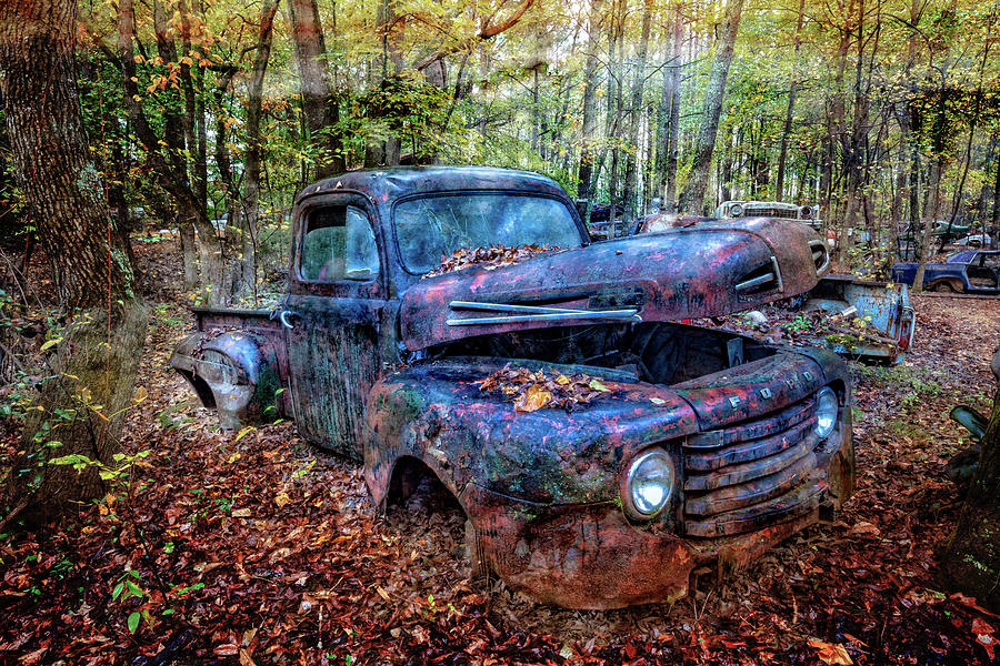 Rusty Blue Vintage Ford  Truck Photograph by Debra and Dave Vanderlaan