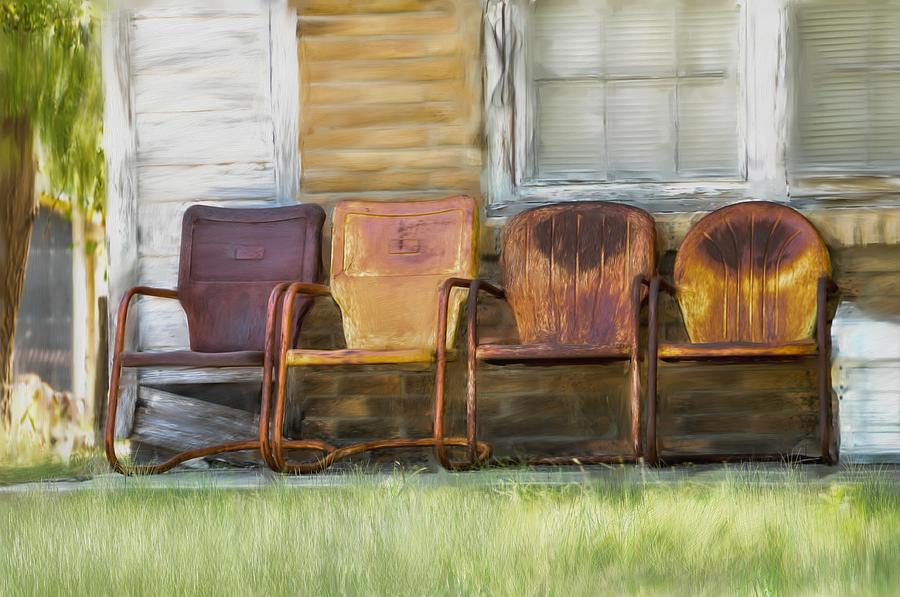 Rusty Chairs Digital Art by Peggy Blackwell