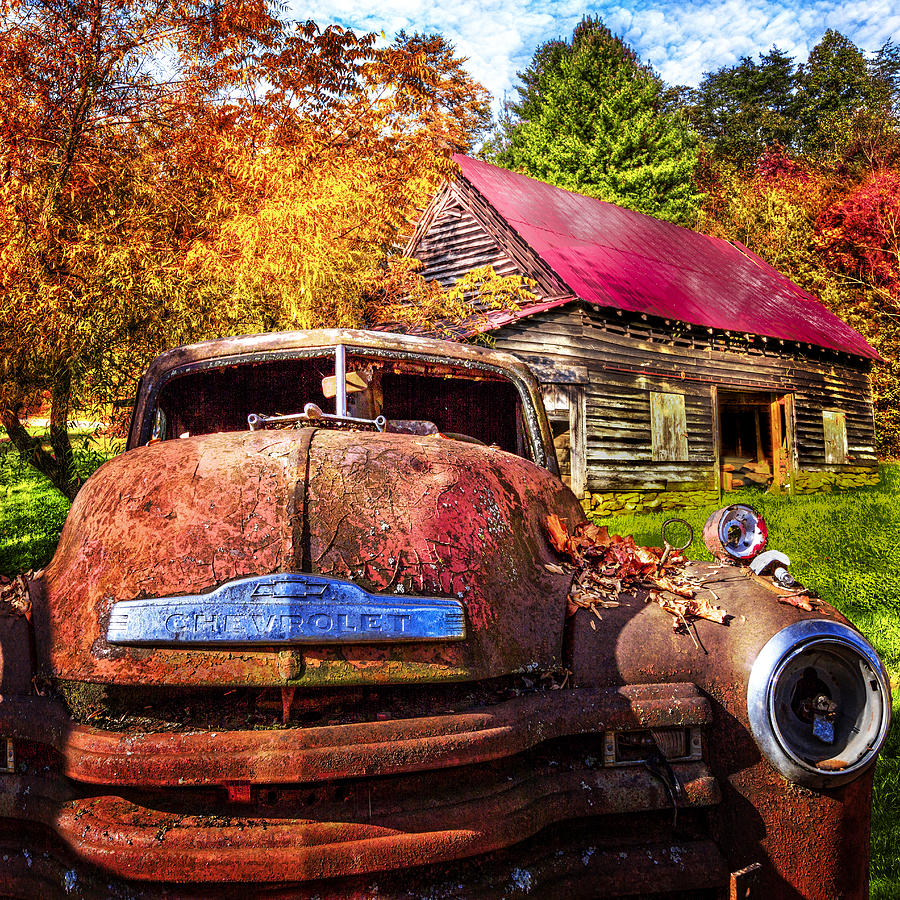 Barn Photograph - Rusty Chevy  by Debra and Dave Vanderlaan