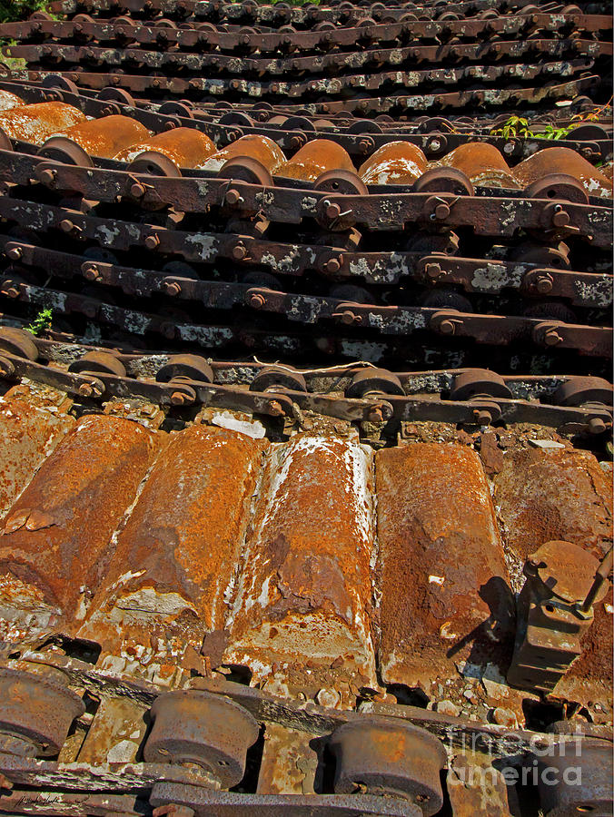 Rusty Conveyor Belt-Signed-#1345 Photograph by J L Woody Wooden