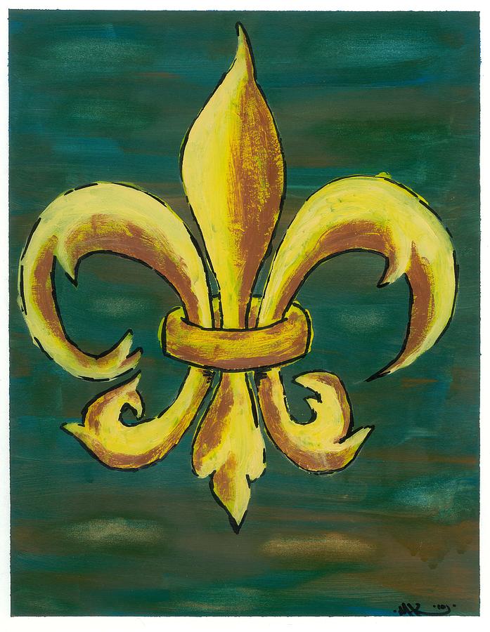 Rusty Fleur De Lis Painting  by Michael King