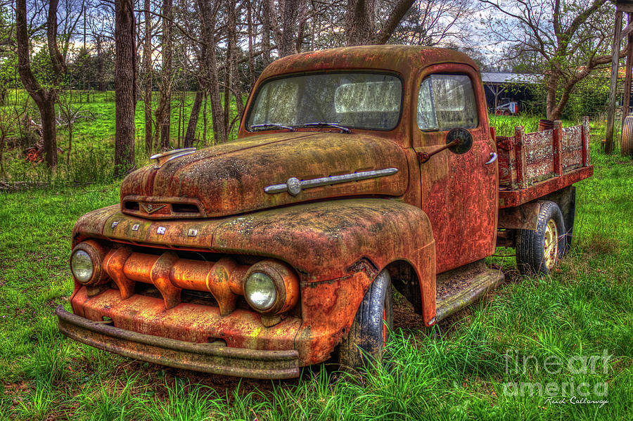 Rusty Gold 1951 Ford Flatbed Pickup Truck Art Photograph by Reid Callaway