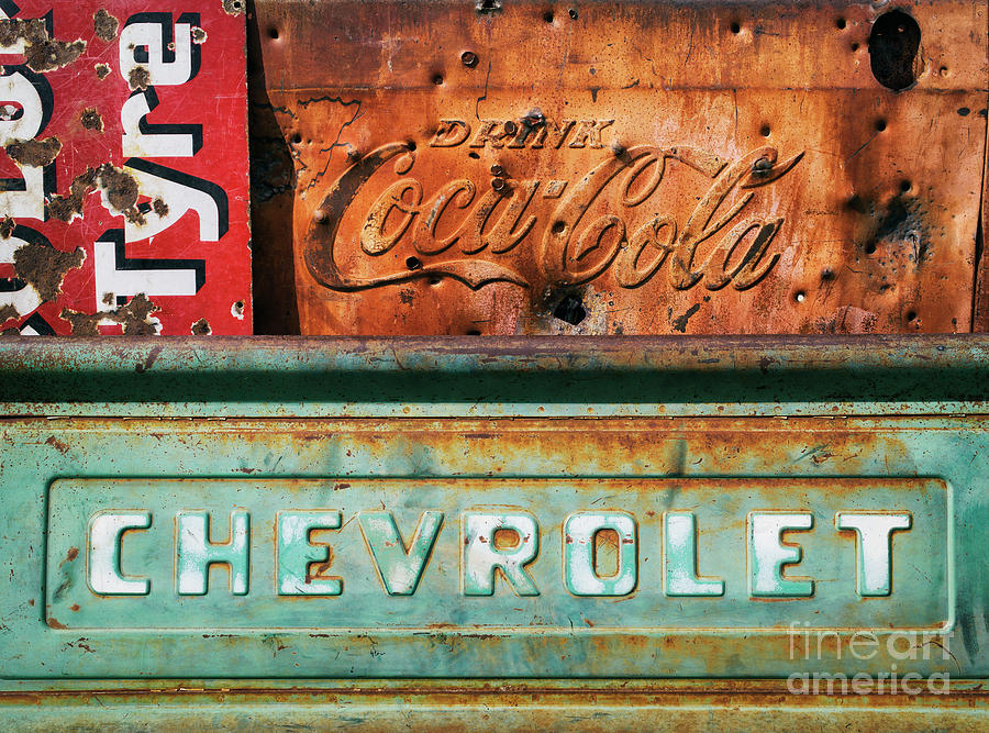 Sign Photograph - Rusty Gold by Tim Gainey