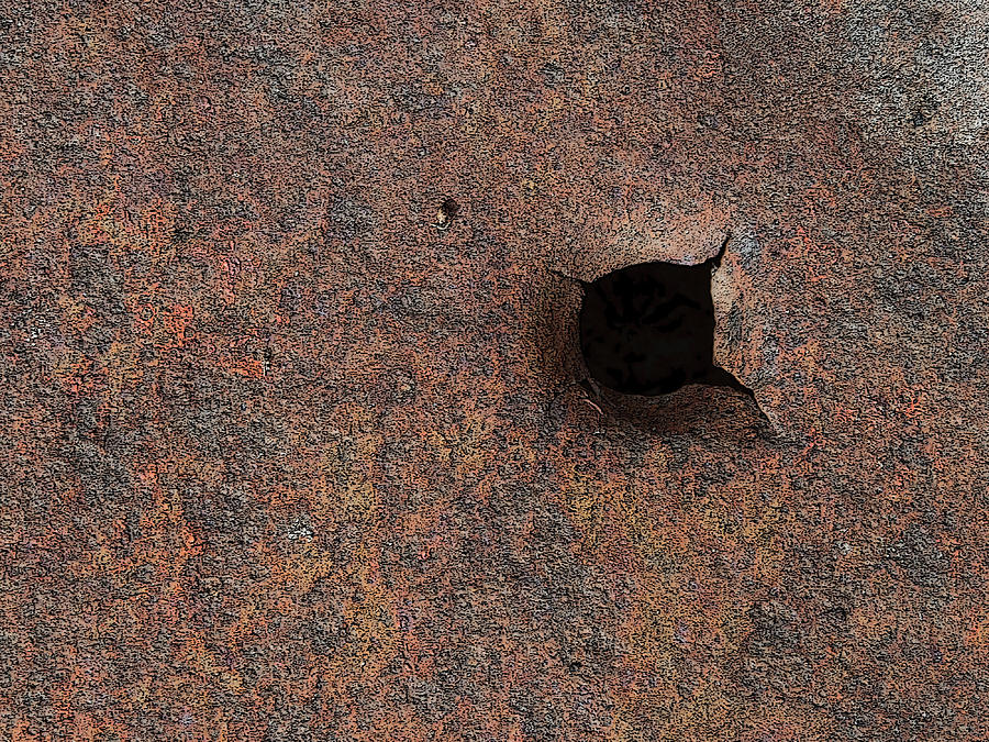 Rusty Hole Photograph by Sandra Church