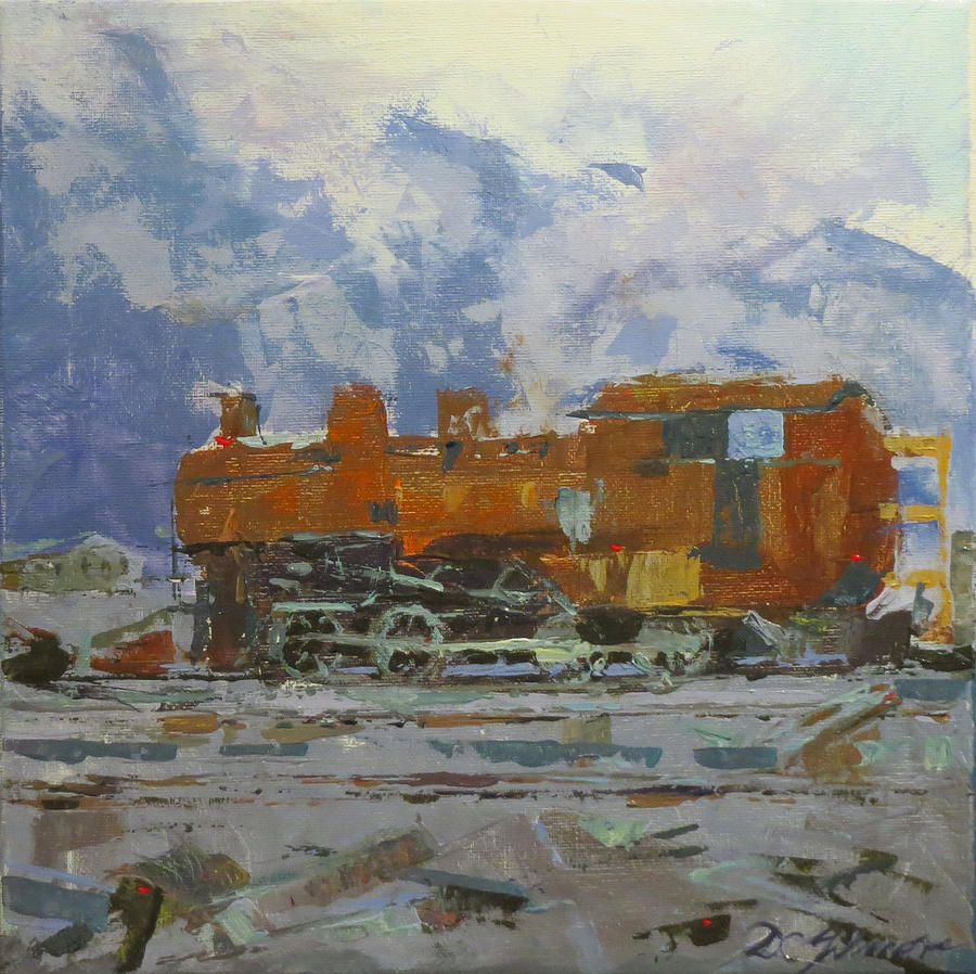 Rusty Loco Painting by David Gilmore