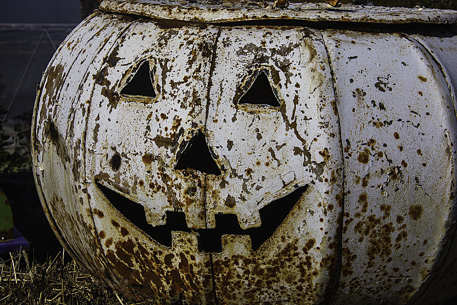 Rusty Metal Pumpkin Photograph by Garry Gay