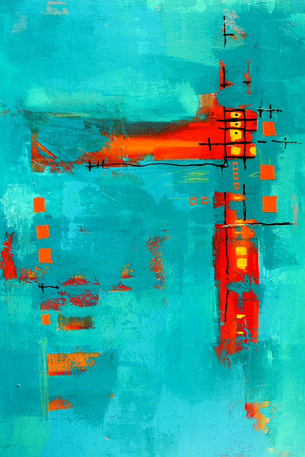 Abstract Painting - Rusty by Nancy Merkle