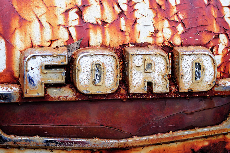 Rusty Old Ford Truck Emblem Photograph by Luke Moore