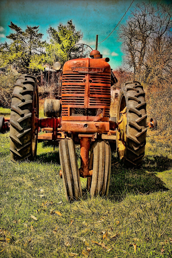 Vintage Photograph - Rusty Old Tractor  by Colleen Kammerer