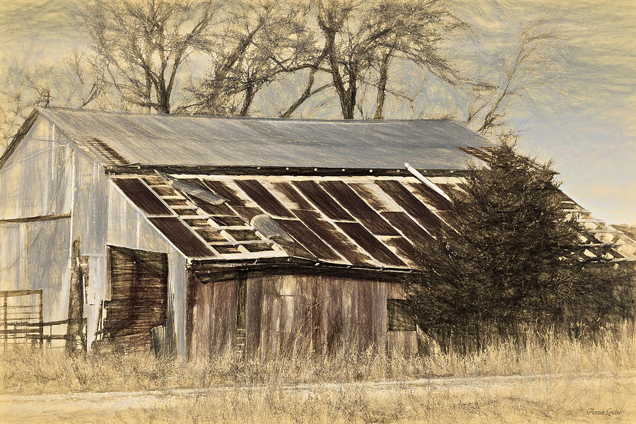 Rusty Red Barn Sketch Photograph by Anna Louise