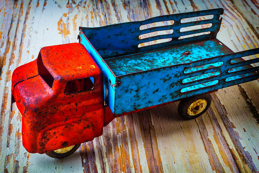 Rusty Red Blue Truck Photograph by Garry Gay