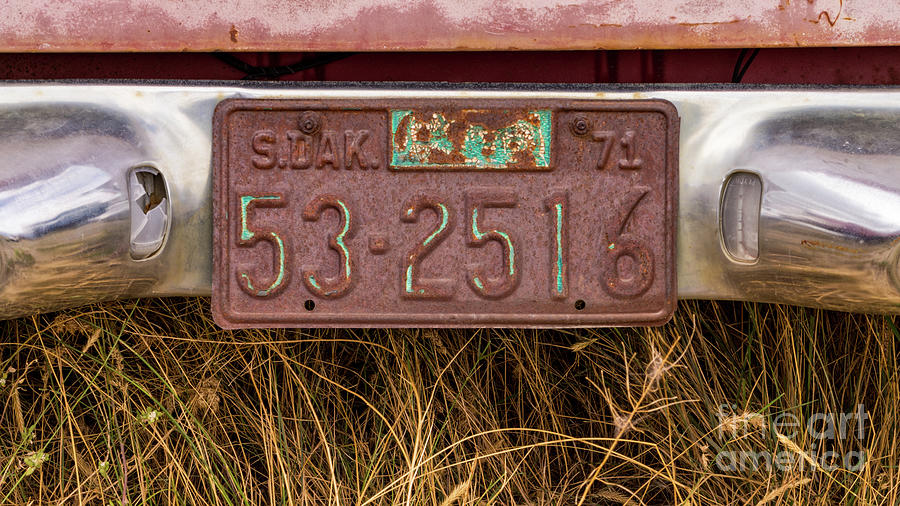 Rusty South Dakota Plate Photograph by Jerry Fornarotto