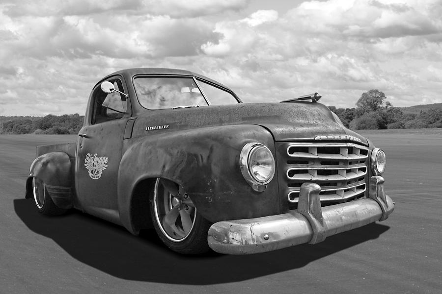Rusty Studebaker in Black and White Photograph by Gill Billington