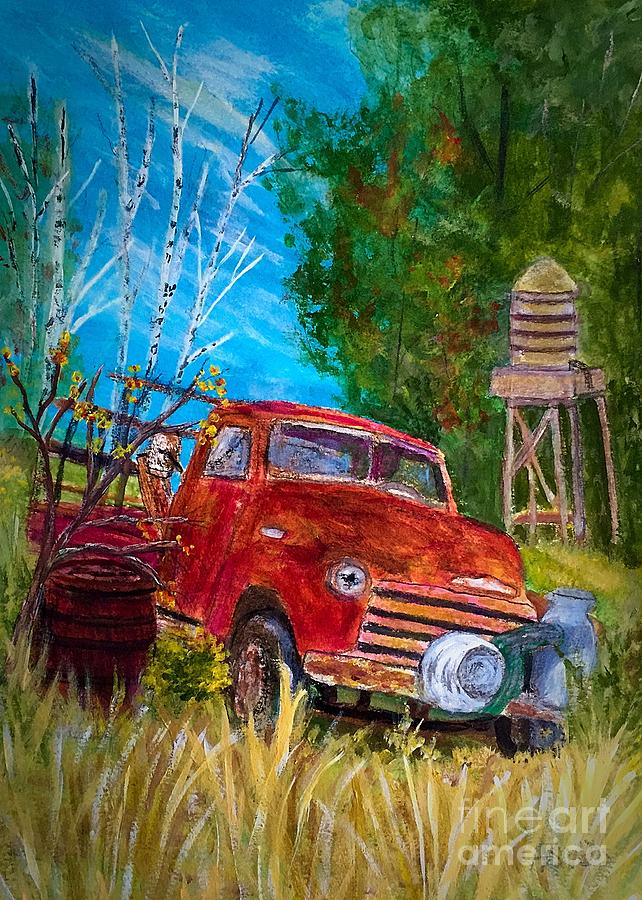 Rusty Truck in Pigeon Forge Painting by Anne Sands