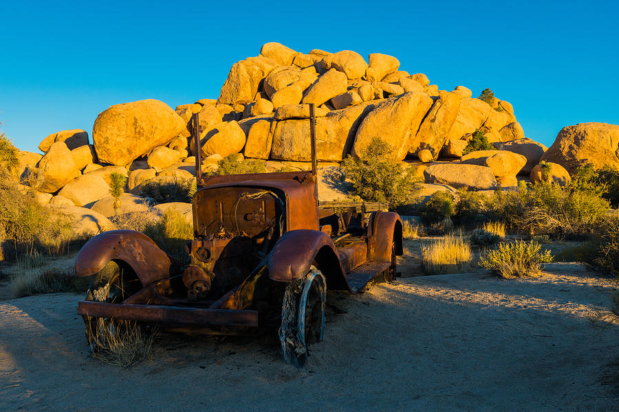 Rusty Truck, Joshua Tree, Sunrise Photograph by TM Schultze