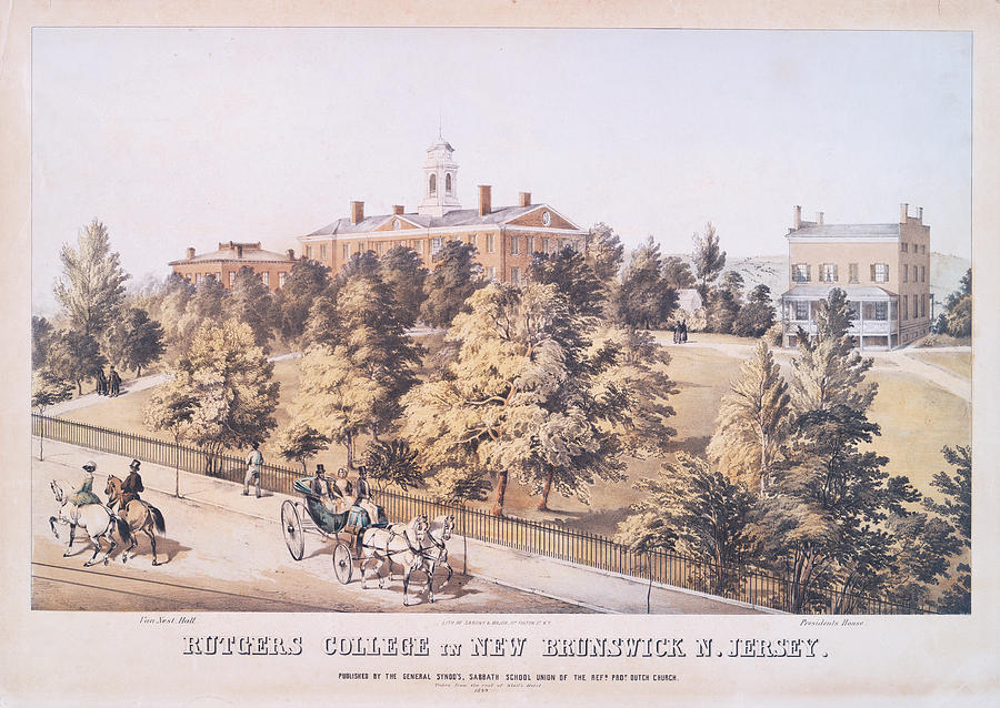 Vintage Photograph - Rutgers College in New Brunswick New Jersey 1849 by Ricky Barnard