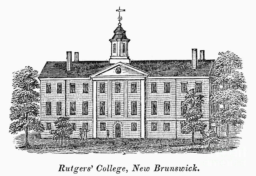 Architecture Drawing - RUTGERS UNIVERSITY, c1825 by Granger