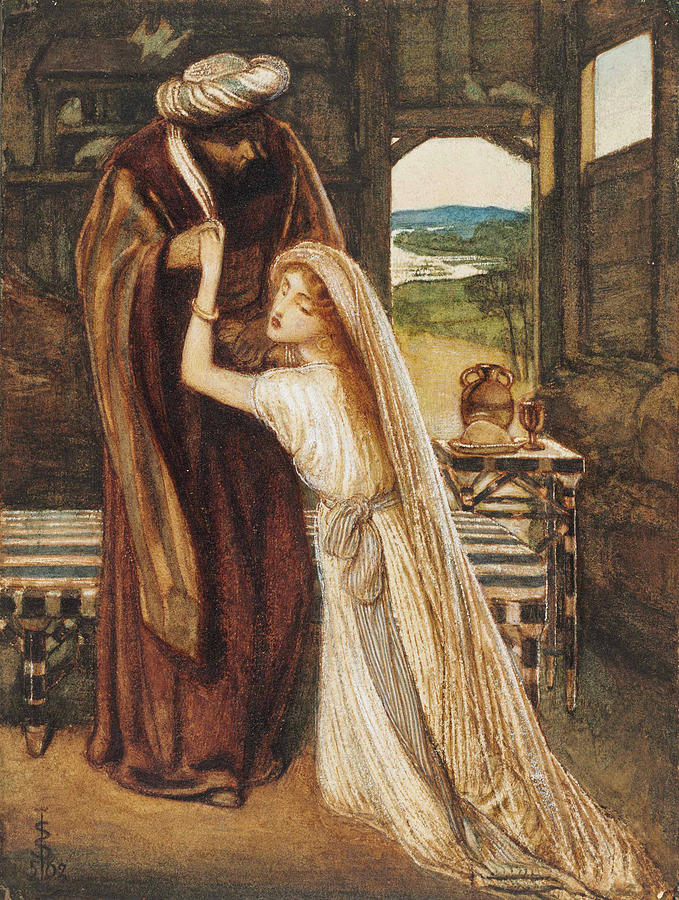 Ruth and Boaz Drawing by Simeon Solomon