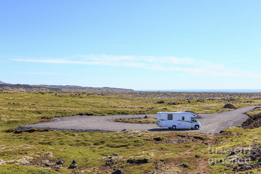 RV Motorhome in a remote location in Iceland Photograph by Edward Fielding
