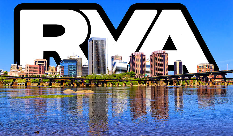 RVA Skyline Logo Art Mixed Media by Matthias Miller