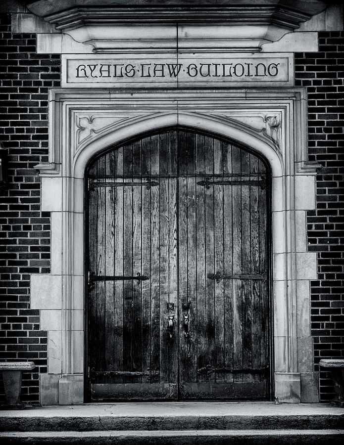 Jimmy Carter Photograph - Ryals Law Building Door - Mercer University by Stephen Stookey