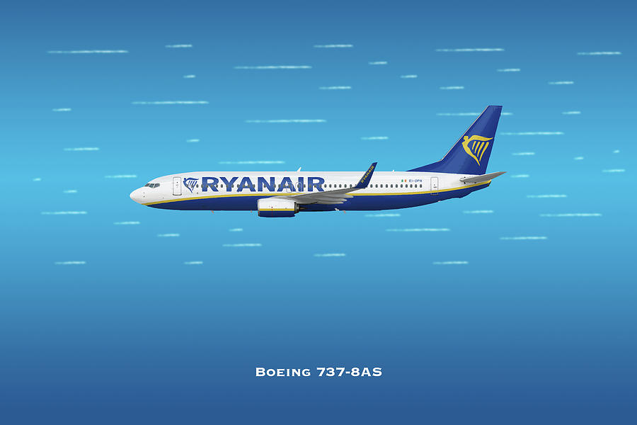 Ryan Air Boeing 737 Digital Art by Airpower Art