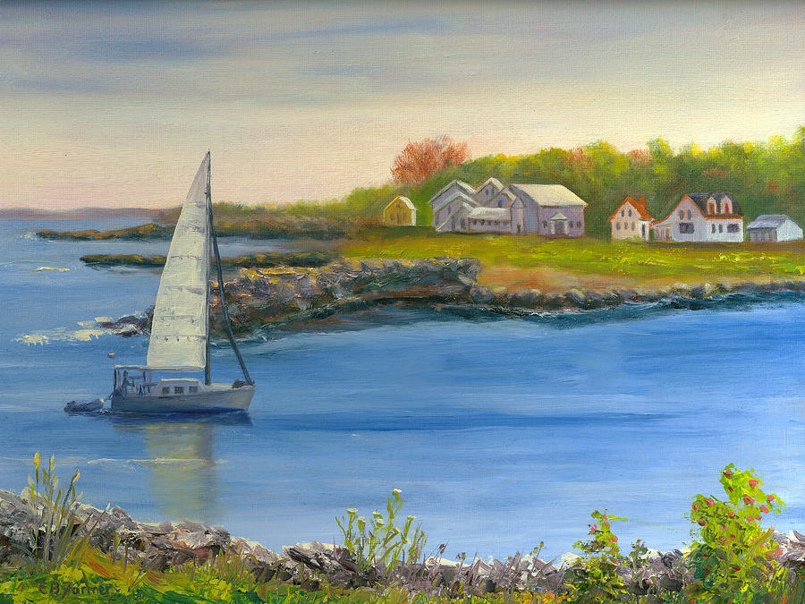 Rye Harbor, New Hampshire Painting by Elaine Farmer