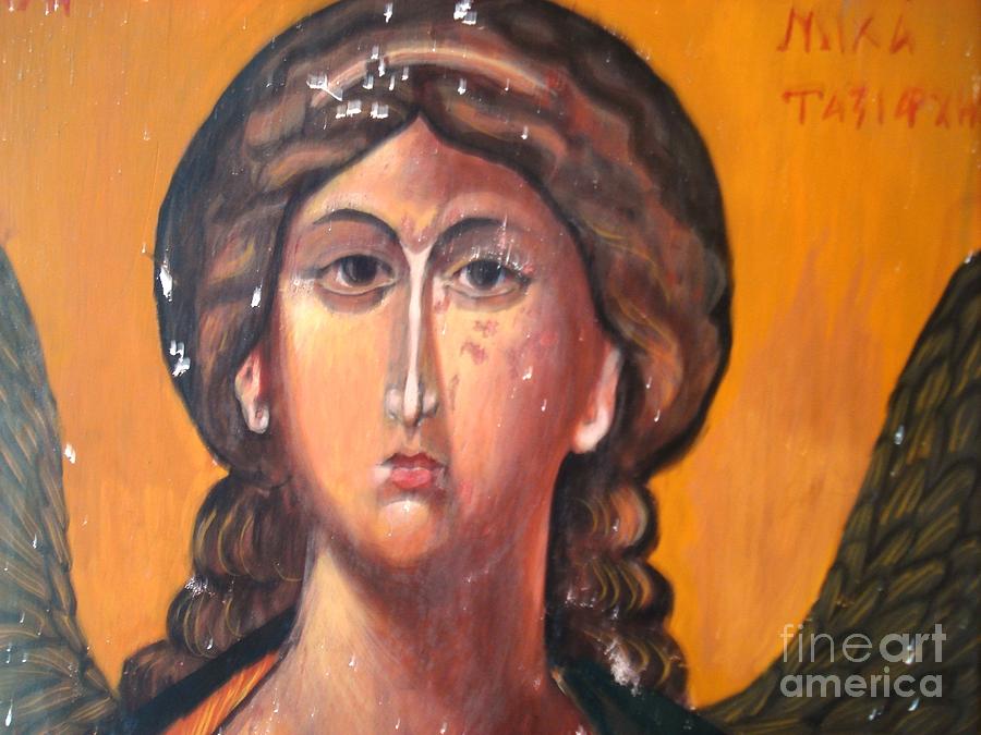 Byzantine Icon Painting - S. arh. Michaell by Anna Pitta