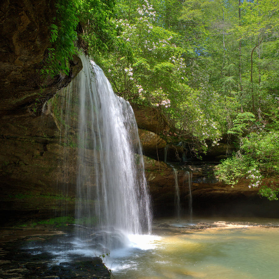 S Caney Falls - square format Photograph by Les Griffith - Fine Art America