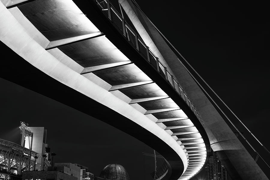 Harbor Drive Pedestrian Bridge Curves Photograph by Joseph S Giacalone