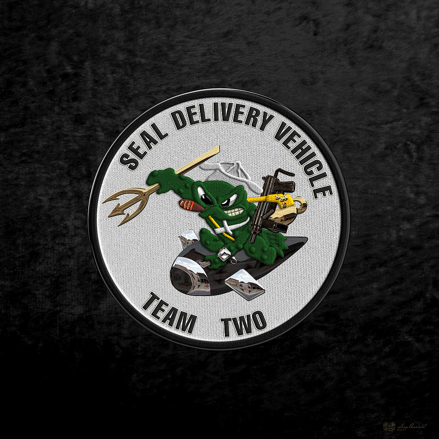 S E A L Delivery Vehicle Team Two  -  S D V T 2  Patch over Black Velvet Digital Art by Serge Averbukh