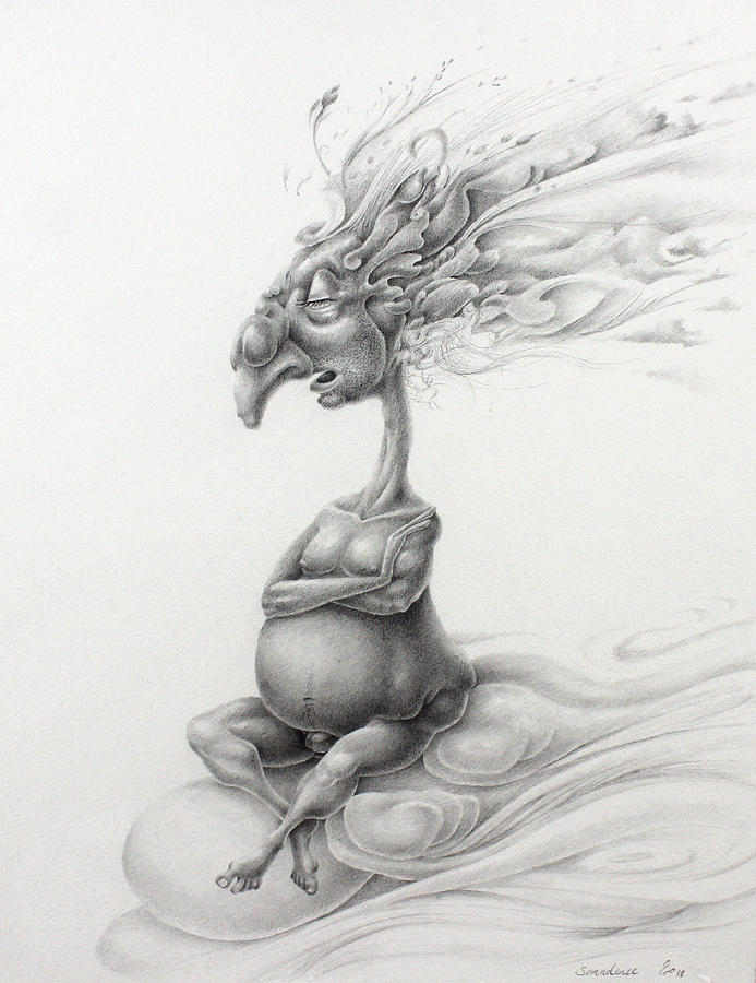 Abstract Drawing - S is for Somnolence by Kay Walker Abstract Drawing - S is for Somnolence by Kay Walker