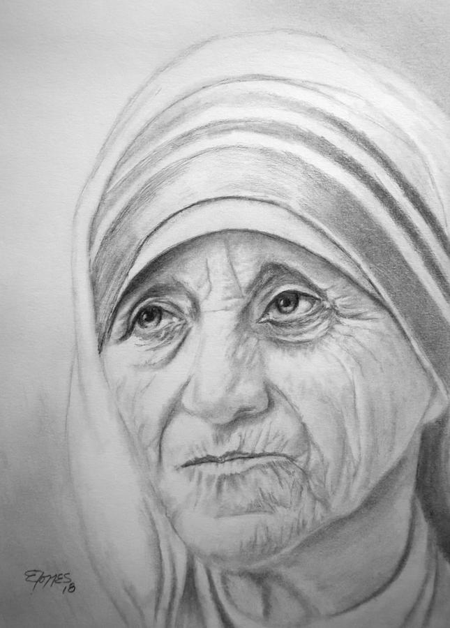 S. Madre Teresa Drawing by Edgar Torres