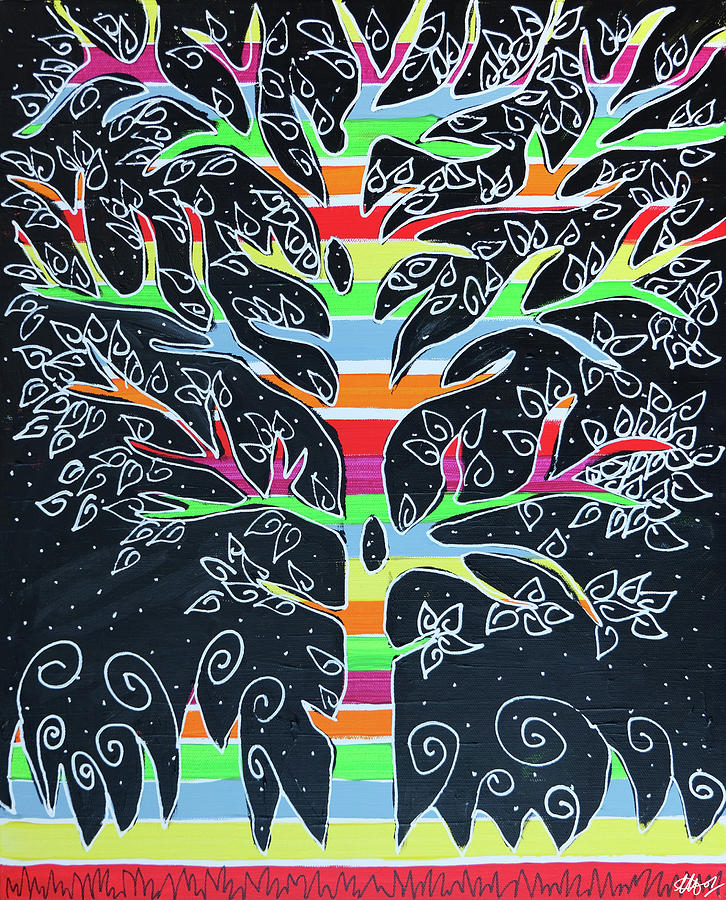 S-Tree-ky Painting by Laura Hol Art